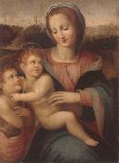Francesco Brina, The madonna and child with the infant saint john the baptist